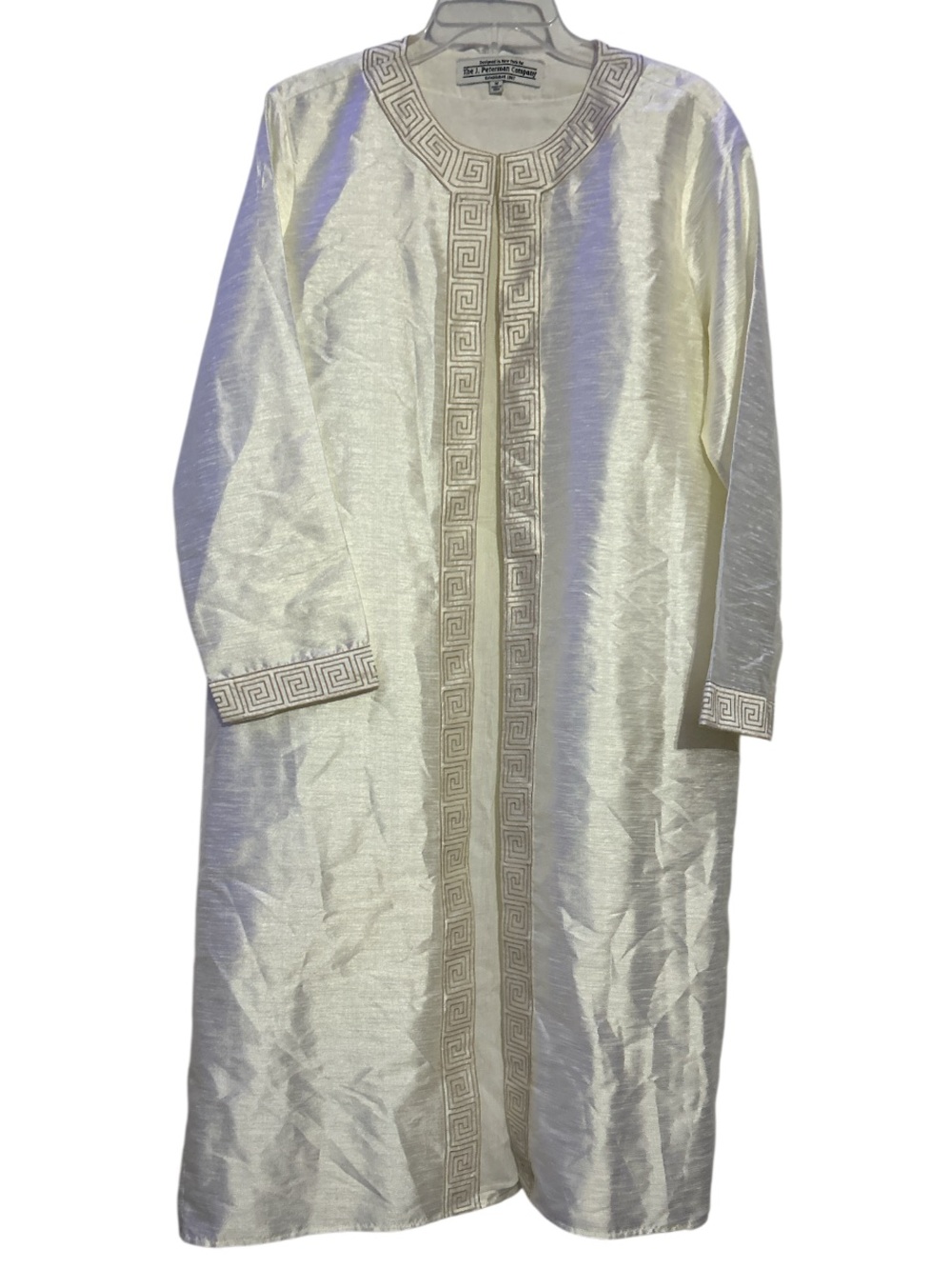 vintage, open-front embroidered duster coat from The J. Peterman Company Sz Med